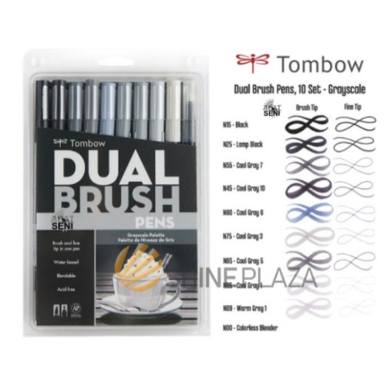 

Tombow Dual Brush Pen Set 10 - Grayscale Palette