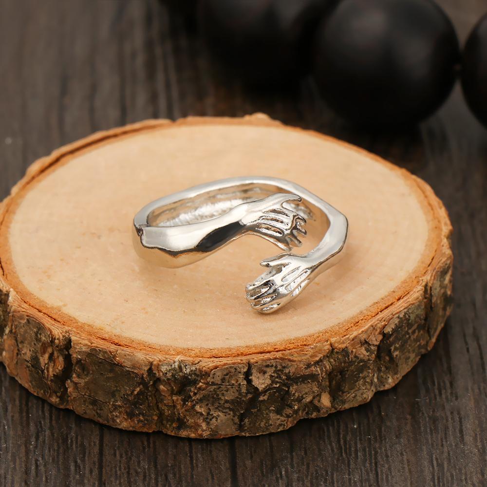 Cincin Tangan Nanas Ukir Pecinta Hadiah Perhiasan Pasangan Pernikahan Jari Terbuka