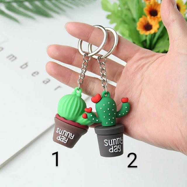 GANTUNGAN KUNCI KAKTUS MURAH CACTUS KEYCHAIN SUNNY DAY KEY CHAIN