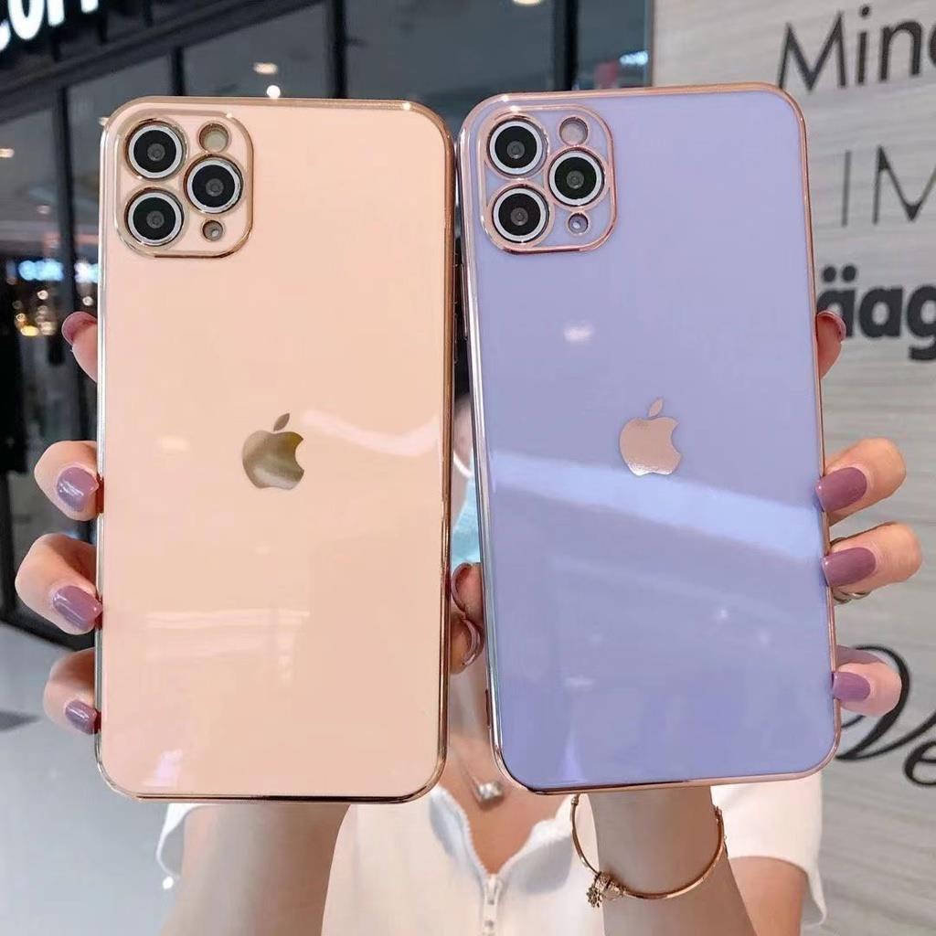 IPHONE Casing Ponsel Silikon Lembut Electroplating 6d Iphone11 12 13 14 Pro MAX Plus X XR XS Max7 8 Plus SE 2020 Shockproof Case Cover