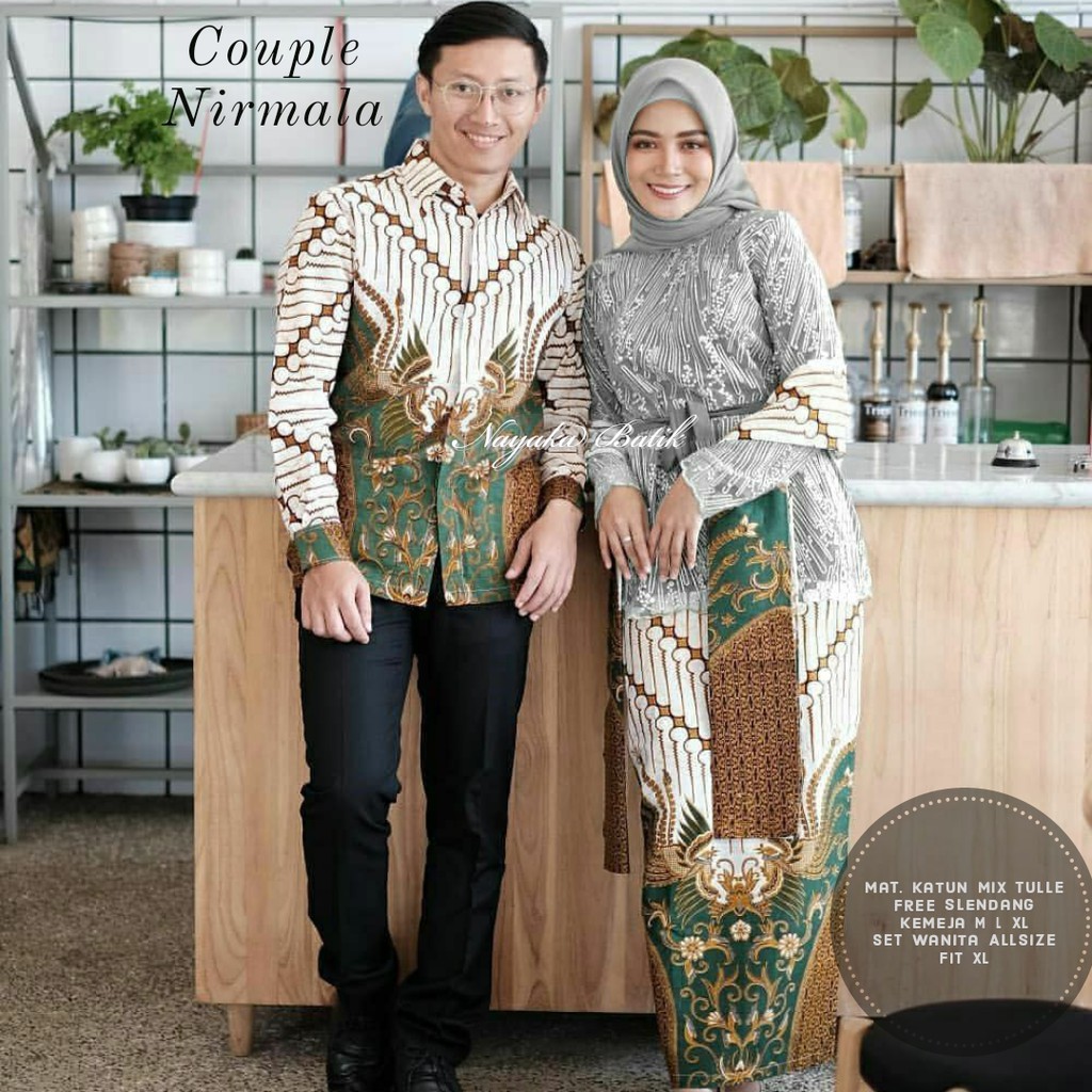 READY 4 WARNA Nayaka Batik - Batik Couple Nirmala Slendang Parang Ijo Tille Memutar-GREY
