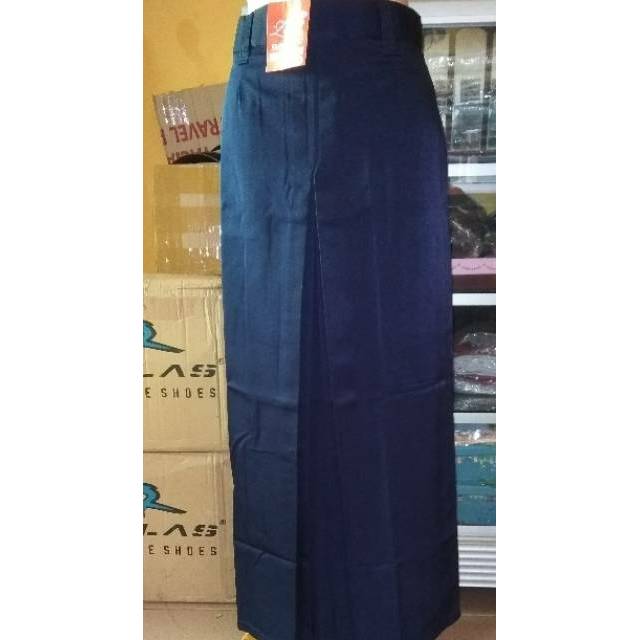 Rok biru SMP Panjang Maxi Rempel 1 Sepan