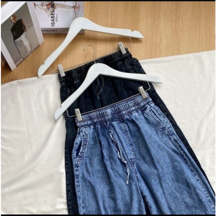 Celana kulot jeans celana kulot wanita terbaru kulot jeans pinggang karet