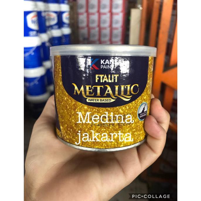 

CAT KAYU BESI KANSAI FTALIT METTALIC WARNA GOLD, SILVER UKURAN 250 CC