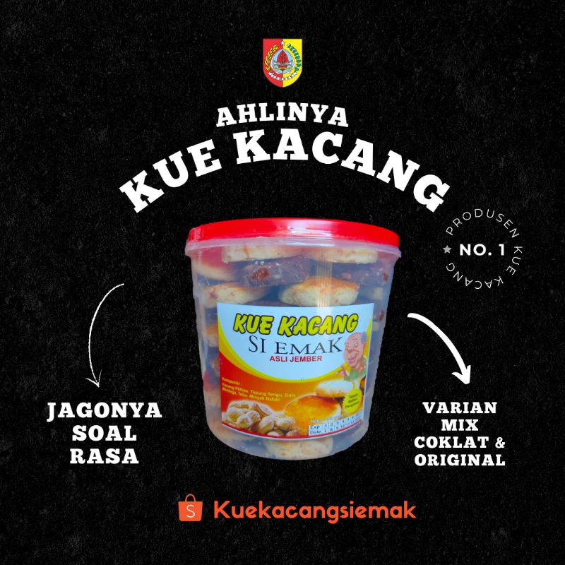 Kue kacang Si Emak mix 2 rasa coklat &amp; original