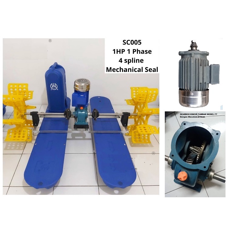 Kincir tambak 1HP-1Phase model FT (4 spline)