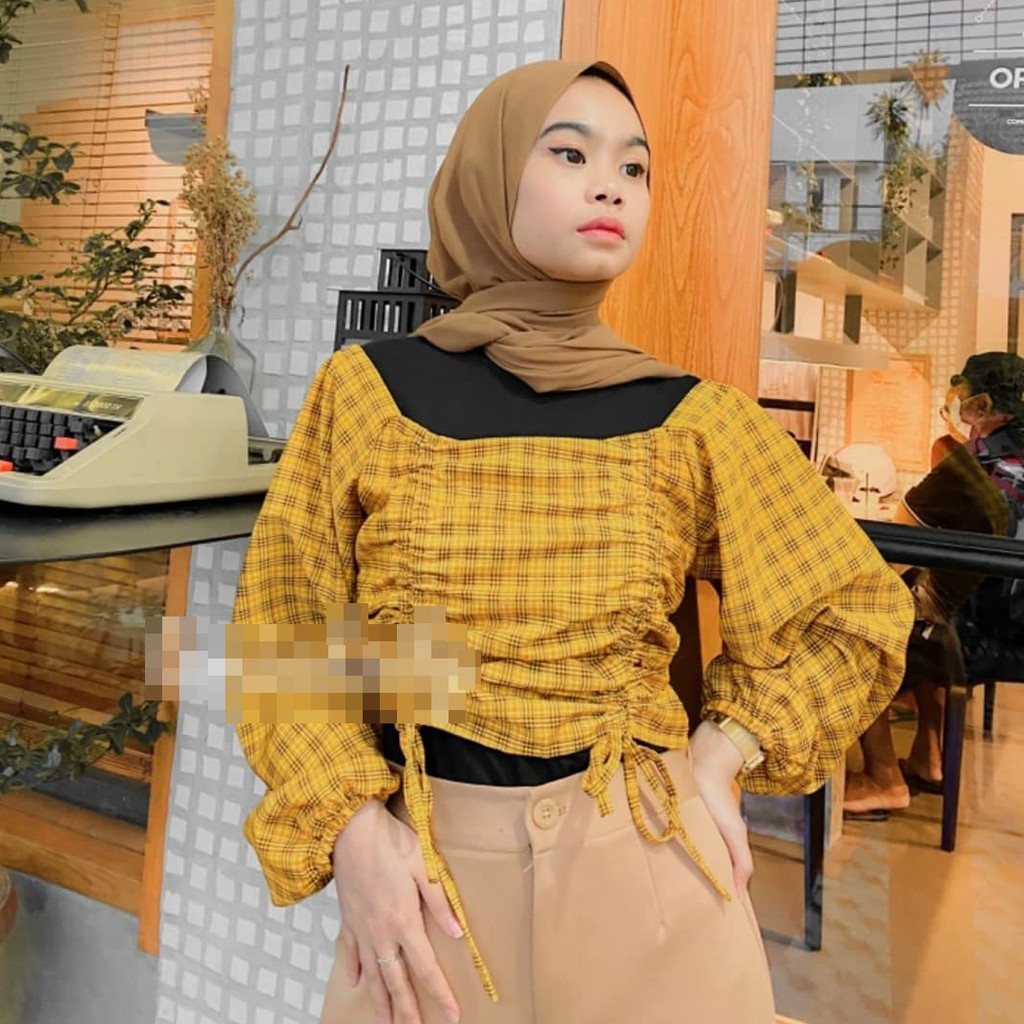 VS - YOLLA TOP AMANDA LENGAN PANJANG /NEXY TOP SABRINA SERUT /BAJU WANITA/BEST SELLER