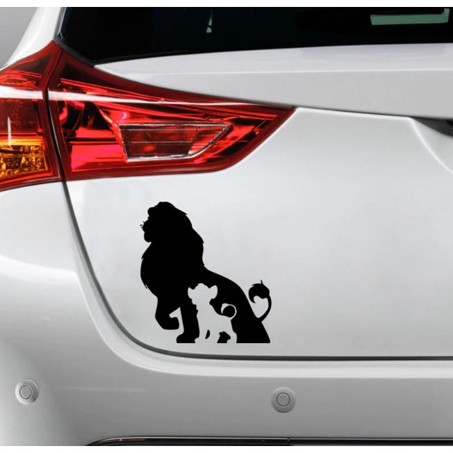 Jual Sticker Mobil Cutting Vinyl Lion King Mufasa Dan Simba Siluet Shopee Indonesia