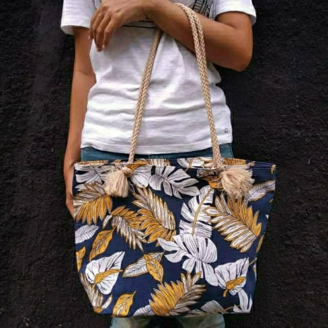 TOTEBAG KANVAS TALI SUMBU WANITA RESLETING