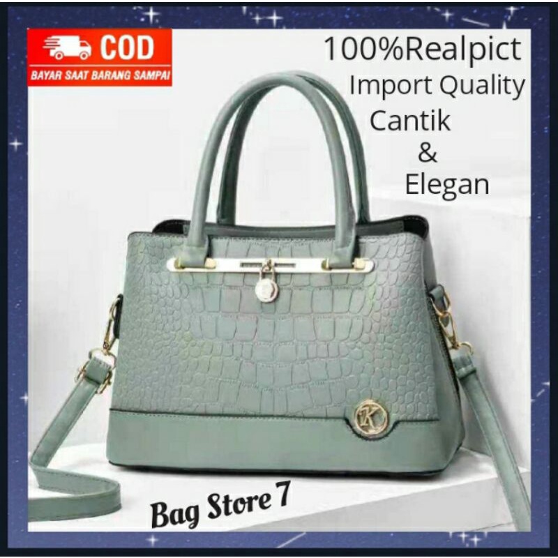 TAS CROCO SELEMPANG BAHU SHOULDER BAG KERJA KANTOR WANITA CEWEK REMAJA PEREMPUAN IMPORT BRANDED BATA