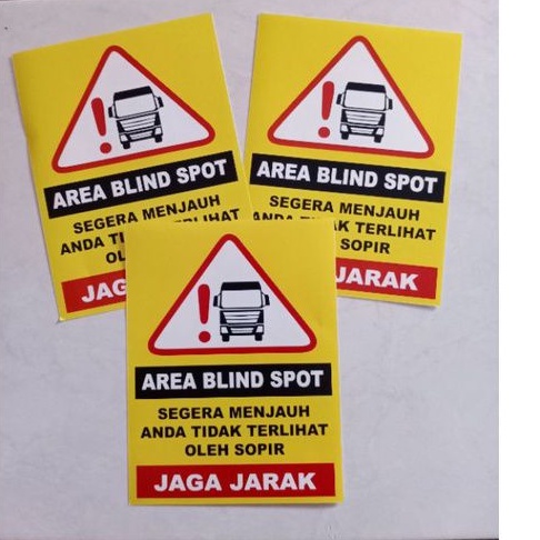 

STIKER SIGN .BLIND SPOT/JAGA JARAK AMAN MOBIL BARANG TRUK BARANG .RAMBU K3 SAFETY