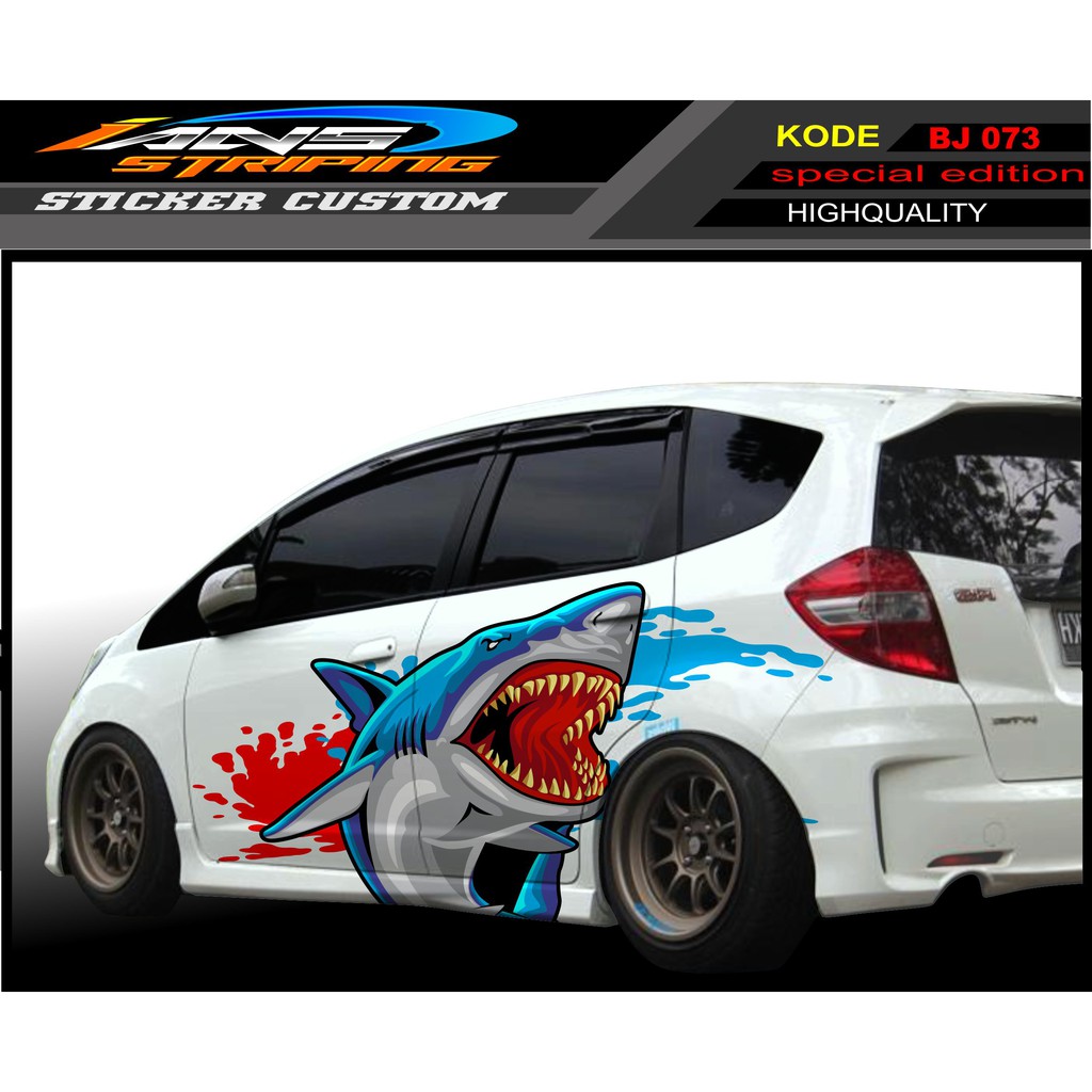 DECAL STIKER SHARK HONDA JAZZ / STIKER MOBIL HONDA JAZZ / DECAL STICKER MOBIL