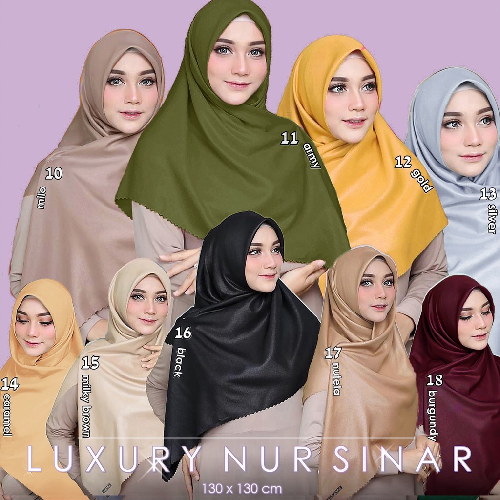 LUXURY NUR SINAR SYAR'I Laser Cut Hijab Segi empat Glamour Syari 130 Shinar jilbab segiempat Pesta-1