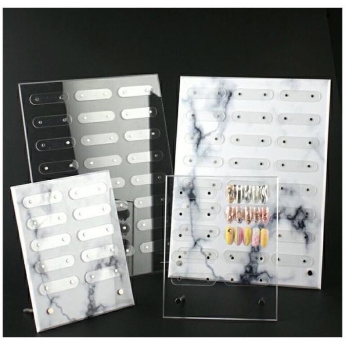 READY STOCK Bingkai Marble nail display frame magnet board acrylic nail colorchart - BIG MARBLE