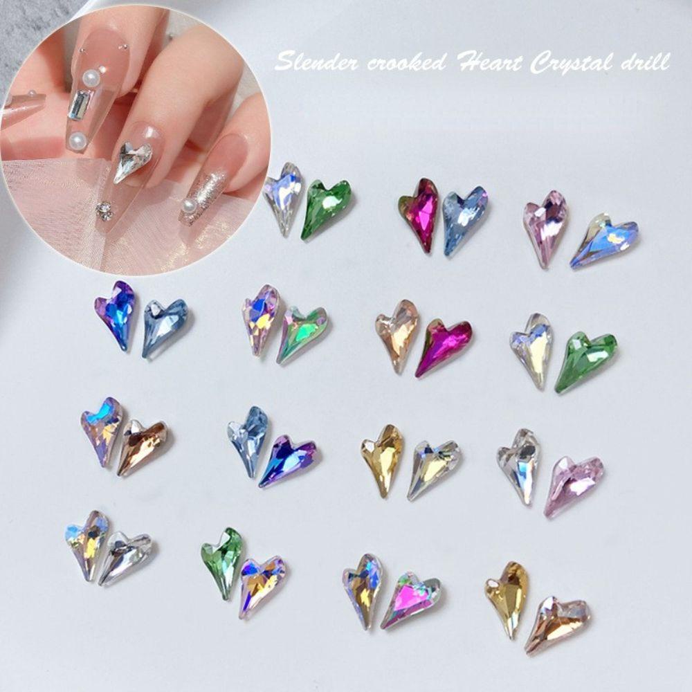 Mxbeauty Kristal Pesona Kuku Bengkok Flash Kuku Kecantikan Hiasan Kuku Nail Rhinestones Salon Kuku 3D Nail Charms