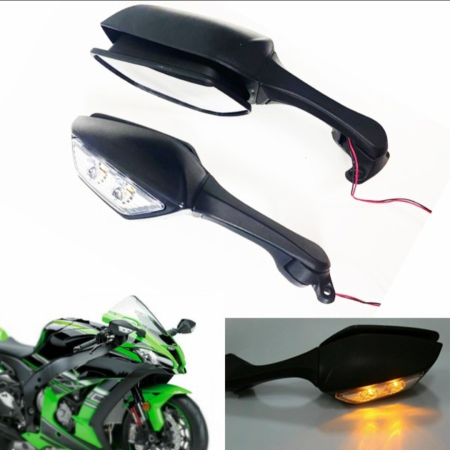 Spion Sepion Aksesoris Variasi Ninja ZX10R R15 R25 CBR250RR Xmax Nmax Aerox Universal Led Lampu