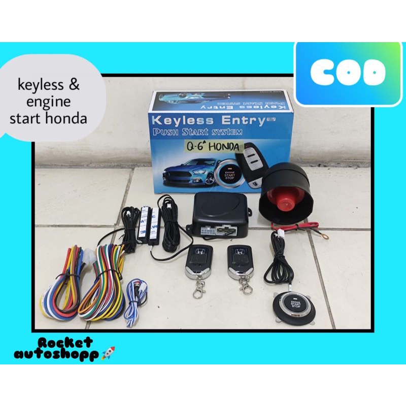 ALARM MOBIL SMART ENGINE START/STOP KEYLESS MODEL REMOTE HONDA UNIVERSAL BISA UNTUK SEMUA JENIS MOBI