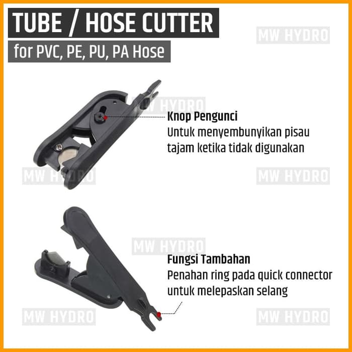 Tube / Hose Cutter for PVC, PE, PU, PA - Pemotong Selang