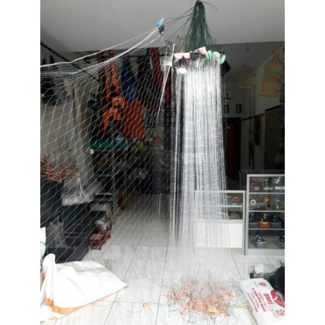 Jaring Ikan Siap Pakai 2,5in Senar 0,15mm Tinggi 1m Panjang 20m Jaring Ikan Murah Jaring Ikan