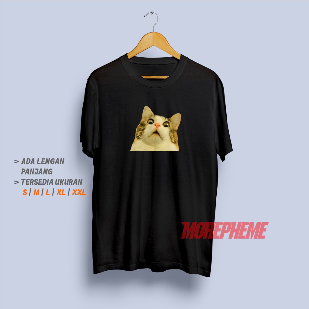 Kaos Kucing Kaget Lucu Keren Unik Meme Animal Lover / Kaos Morepheme