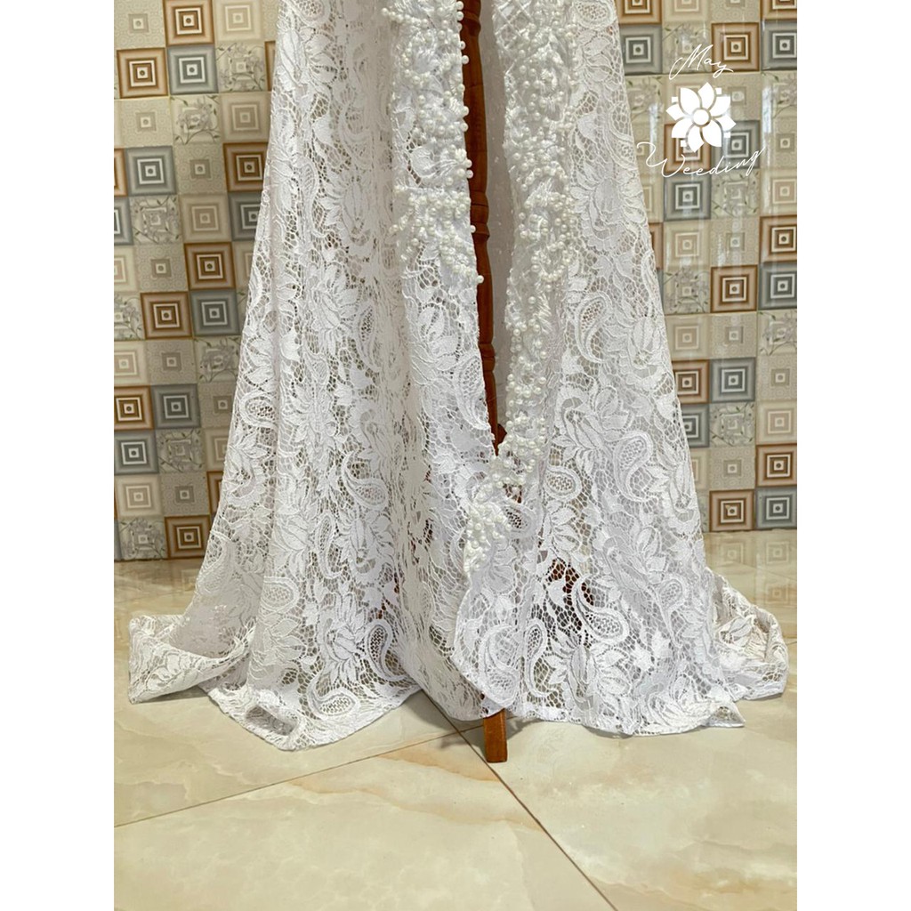 Kebaya Ekor Akad Full Payet Wanita Pengantin