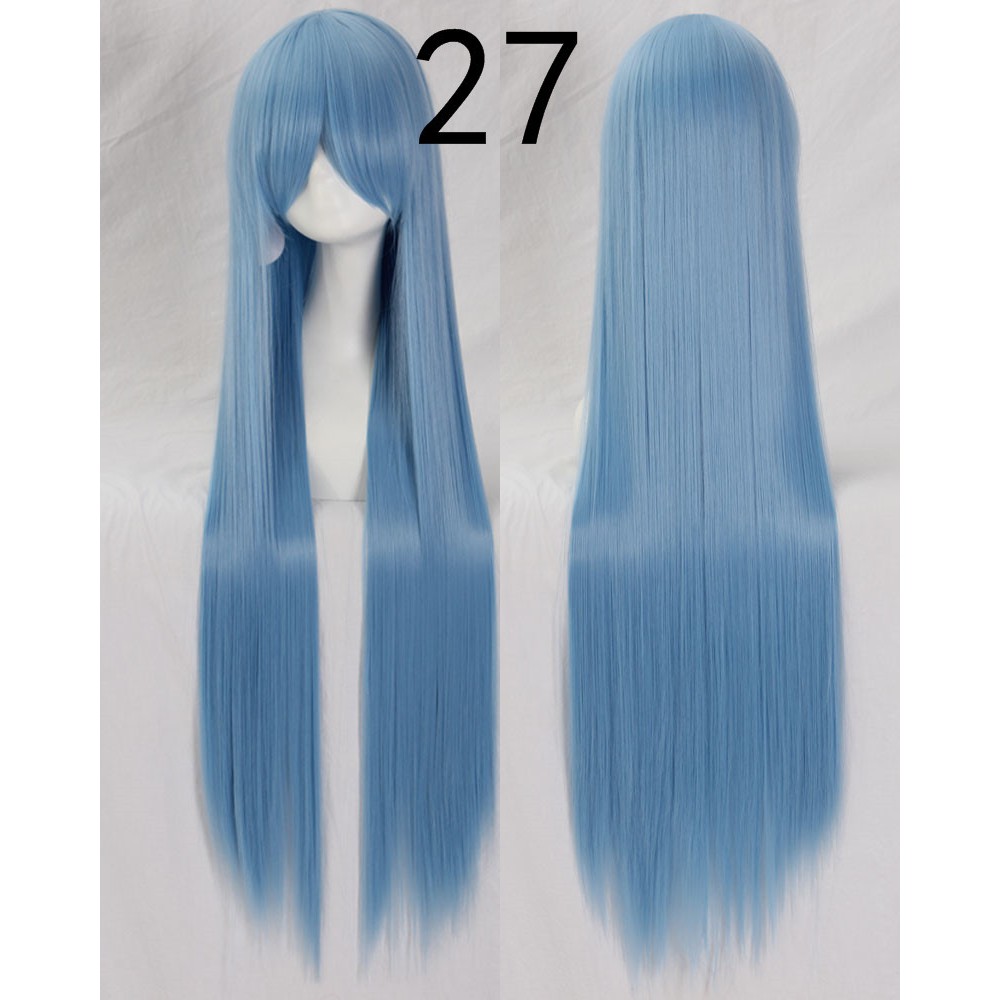 099 PASTEL ASH wig base 100 cm lurus wanita cosplay rambut palsu daily lolita hitam putih abu ash brown