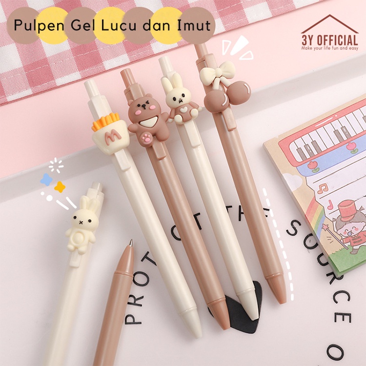 

3Y pulpen gel cetek 3D Bear lucu imut