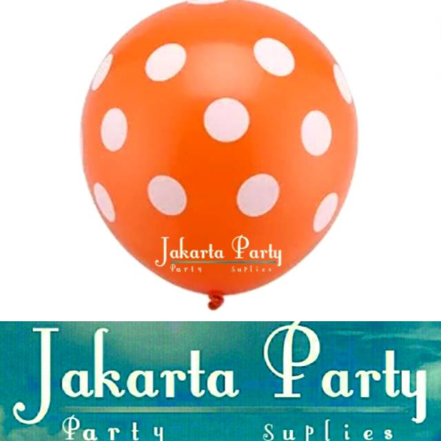 Balon Latek Orange Polkadot