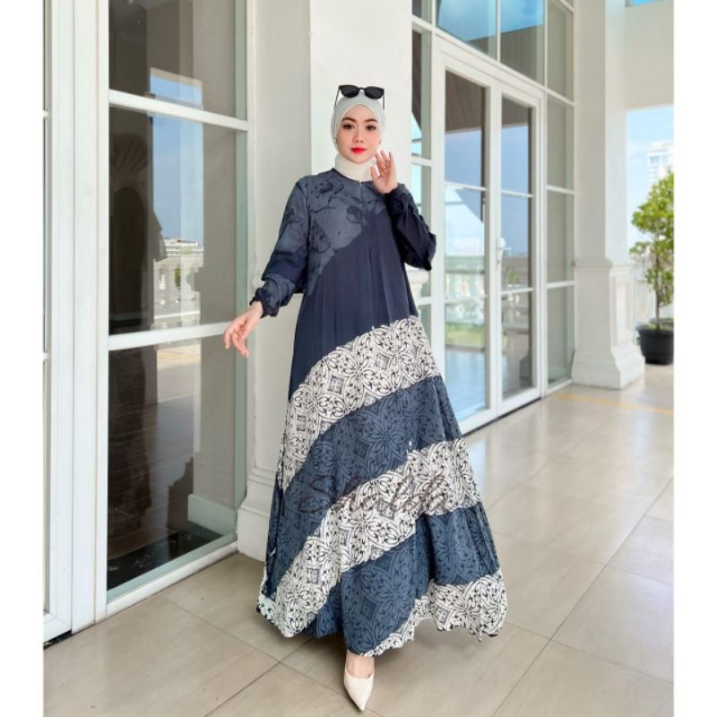 gamis candimekar warna abu-abu