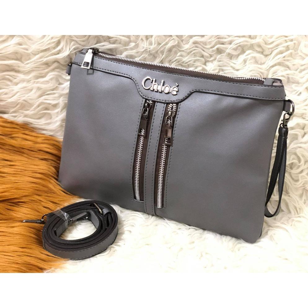 Clutch Bonia Double Zipper Super Premium Import Tas Batam Selempang Wanita