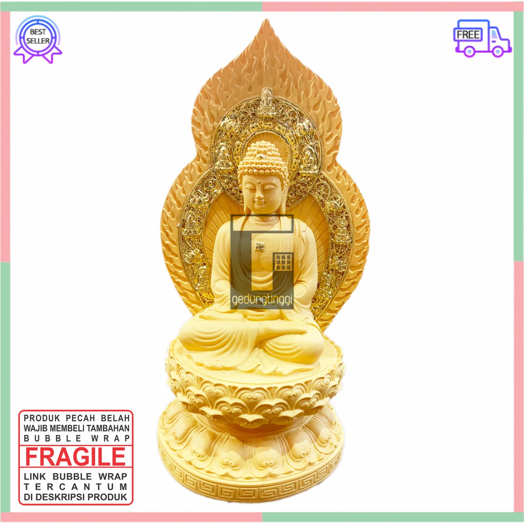 Patung Pajangan Hiasan Dekorasi Imlek Altar Meja Sembahyang Sembayang Maha Dewa Dewi Sang Buddha Budha Rupang Arca Pertapa Sakyamuni Shakyamuni Sakaymuni Sakaimuni Sidharta Siddharta Gautama Gotama Seciamonifo Amitabha Fengshui Gold Emas Hoki Cina China