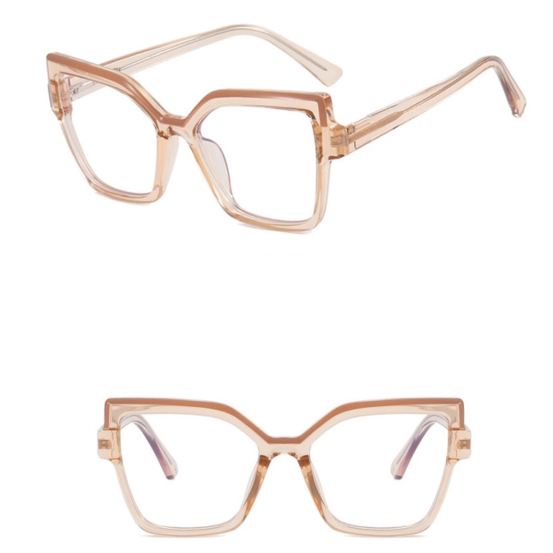 (YUZHU) Western Fashion Design Irregular Cat Eye Eyeglasses New Fashion TR90 Candy Color Anti Blue Light Eyeglasses Women