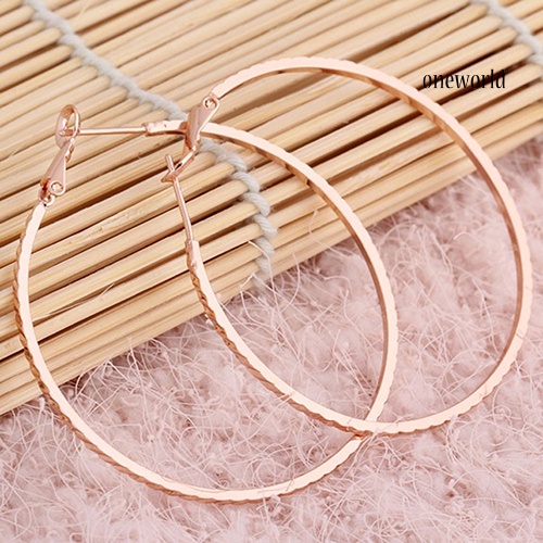 OW@ Women Fashion Round Big Circle Large Hoop Huggie Loop Earrings Jewelry