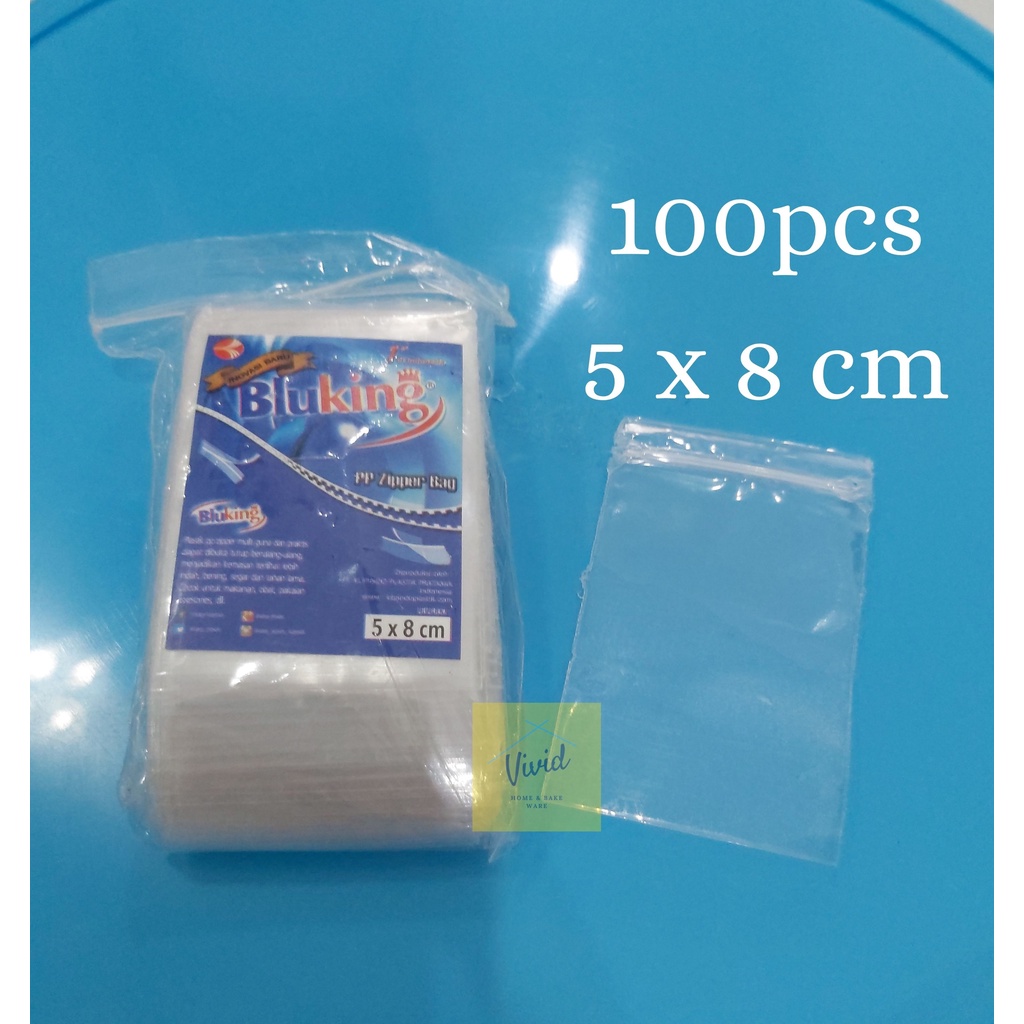 BLUKING Klip PP 5 x 8 CM - Kantong Plastik Klip Sealer Bening (100 pcs)