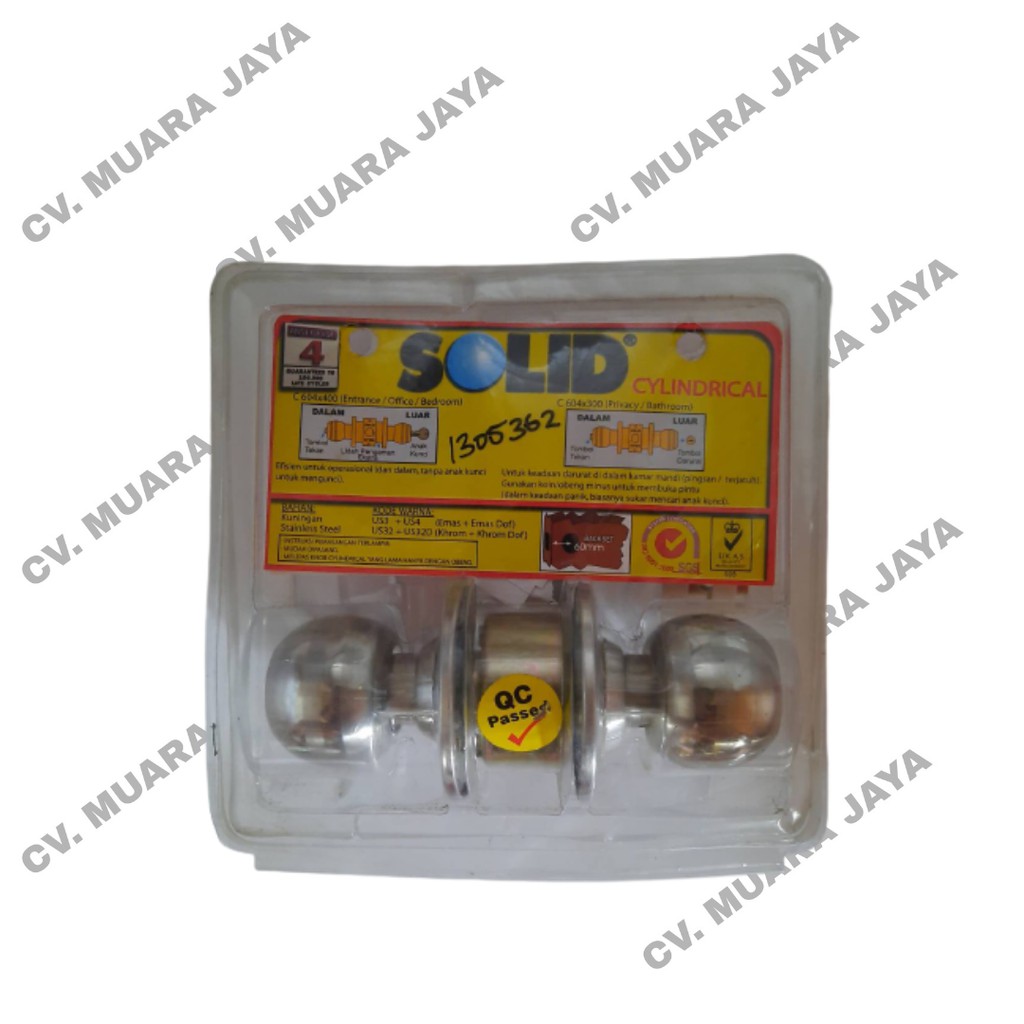 Kunci Pintu Bulat Solid C 604 x 300 SQ Cylindrical Lockset Tubular Mur