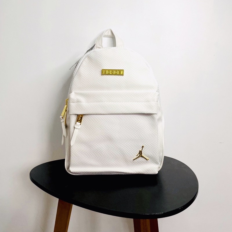 JORDAN REGAL SNAKE SKIN LEATHER BACKPACK WHITE FULLTAG