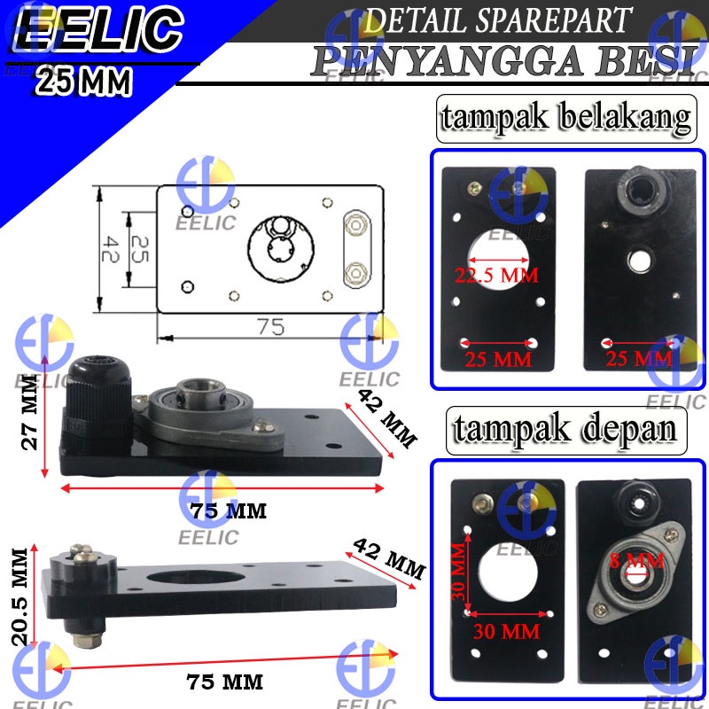 EELIC SLR-25T8L2J200 Rakitan slider rel panjang 340 mm linear bearing block d8 25 mm lead besi ulir 2mm sparepart 3d printer