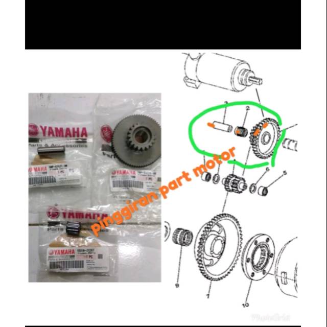 Gear Gir gigi starter stater - Bearing- pen Yamaha Scorpio original Yamaha
