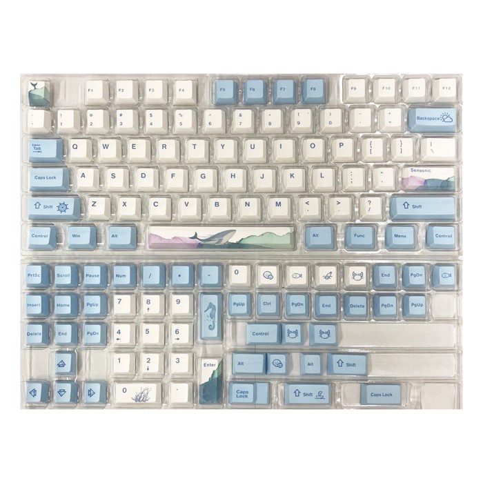 KEYCAPS SEA TOPIC BLUE CHERRY PROFILE SUBLIM MECHANICAL KEYBOARD