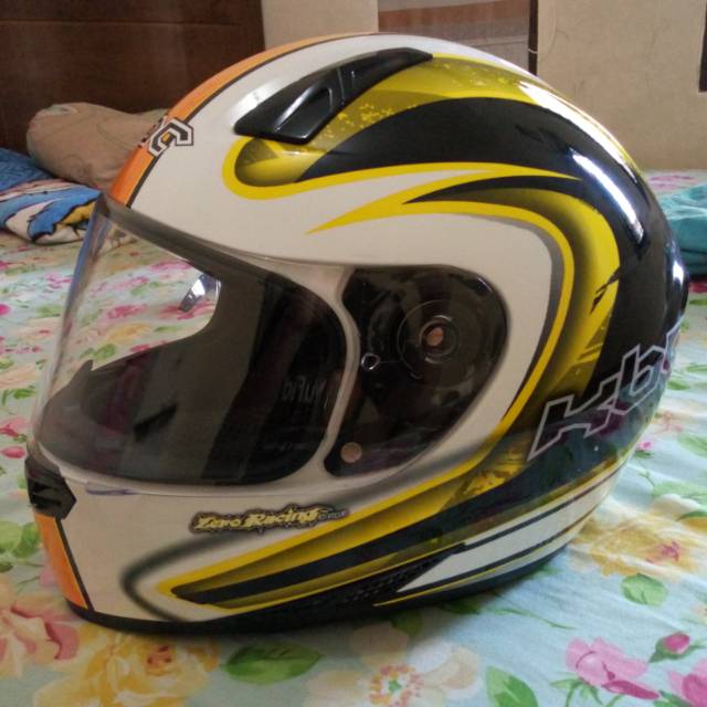 Helm fullface kbc vk zero yellow uk xxl + spoiler mulus murah cod