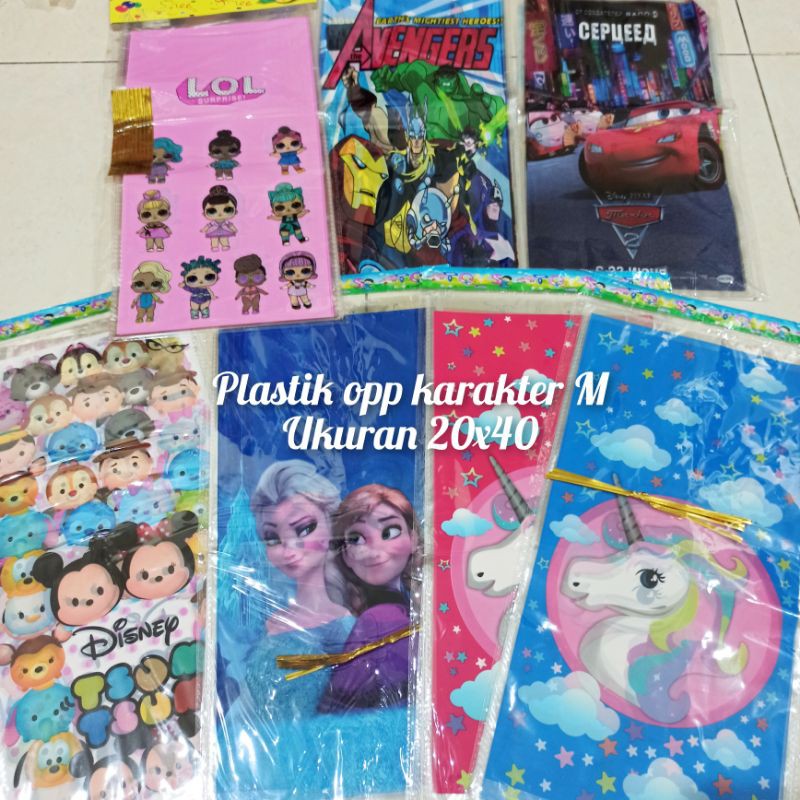 

Plastik opp karakter ulang tahun / plastik bingkisan souvenir M 20x40cm