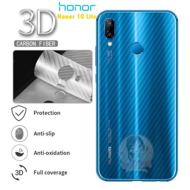 HONOR 10 LITE/ HONOR 8X/HONOR 9i/HONOR 9 LITE ANTI GORES SKIN CARBON BELAKANG, GARSKIN KARBON