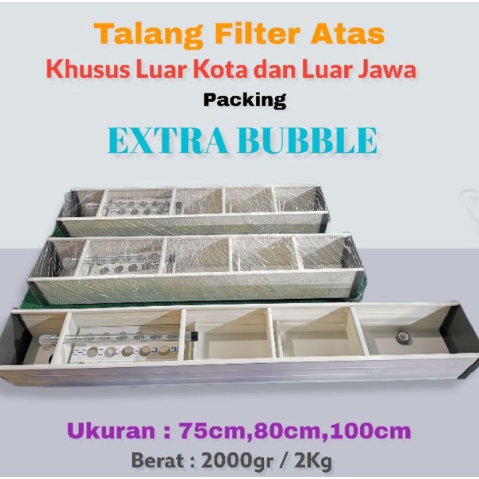 TALANG FILTER AQUARIUM DOBEL SEKAT 75CM, 80CM,100CM KHUSUS LUAR KOTA/LUAR JAWA