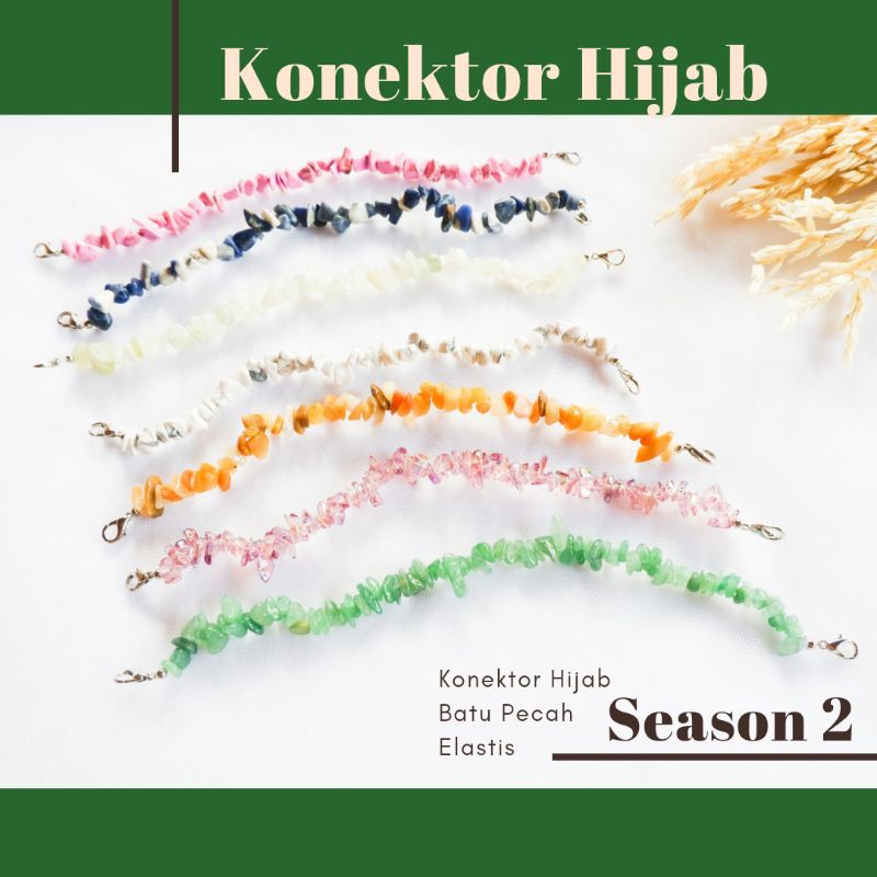 Konektor Hijab Konektor Masker Batu Pecah /Konektor Masker Manik Manik