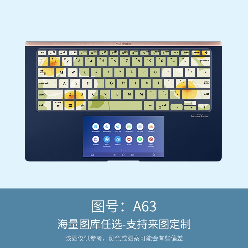 Film Pelindung Debu Keyboard Laptop Motif Kartun Bunga Untuk Asus U4300 U4300FN 14inci ZenBook U2 U4300 ZenBook 14 UX433 Deluxe14 X (2019) U14F (500S