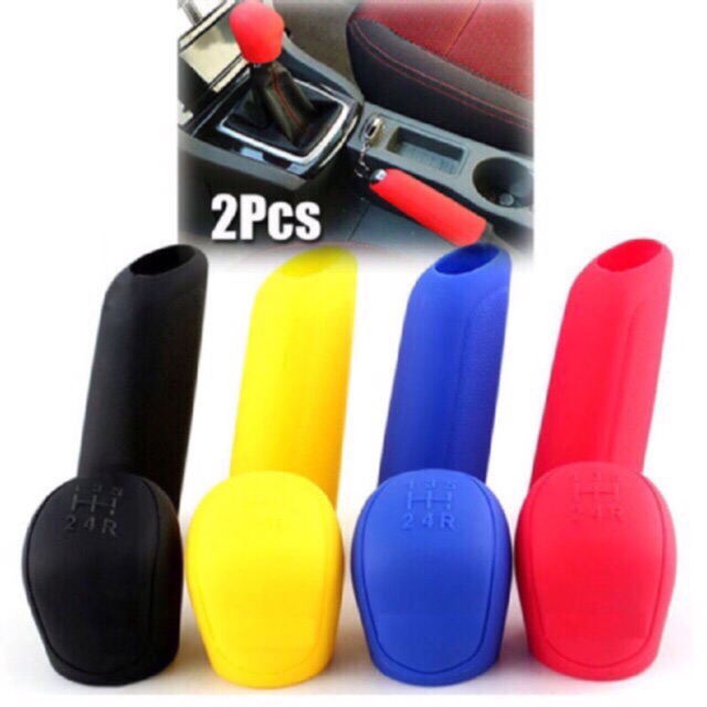 Universal 1set Silikon Gear Shift Knob Handbrake Cover Handbrake Cover Mobil Rem Tangan Shift Knob Untuk Honda Toyota Nissan Mazda BMW Benz
