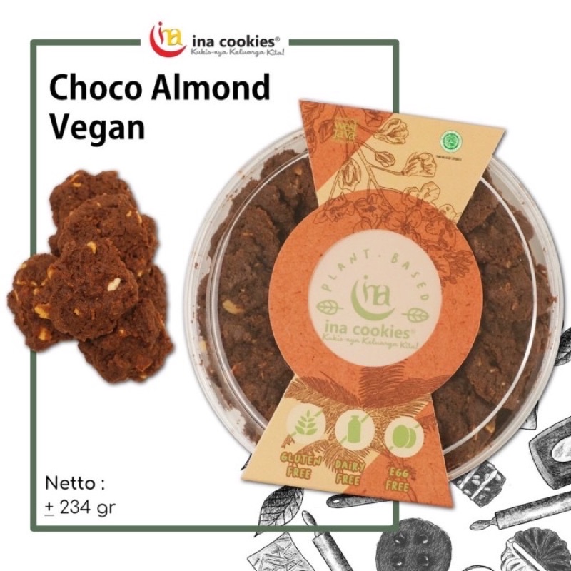 

choco almond vegan ina cookies