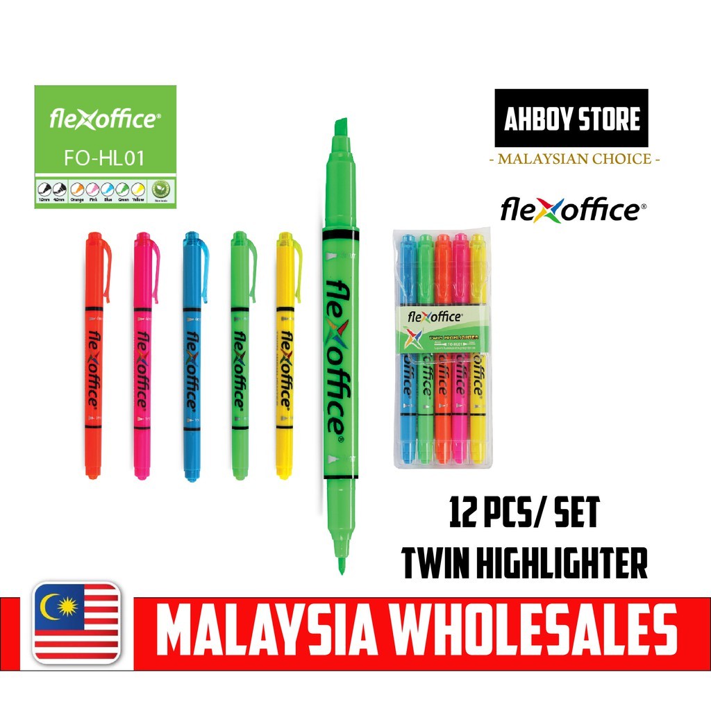 

Highlighter Flexoffice FO-HL01 memiliki 2 mata pena