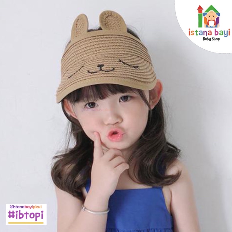 SUMMER HAT + BAG /Topi pantai anak dan Topi Rajut Musim Panas Gaya Korea