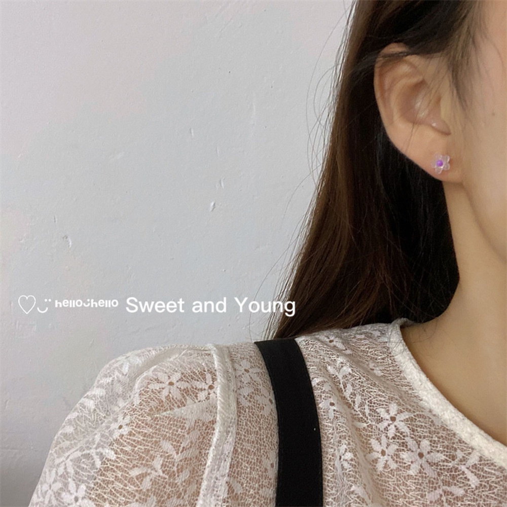 Anting Desain Tulip Butterfly Bahan S925 Silver Needle Gaya Korea Untuk Wanita